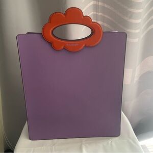 COACH Coachtopia Purple Orange Cloud Handle Tote Leather CT383 Crossbody NWOT